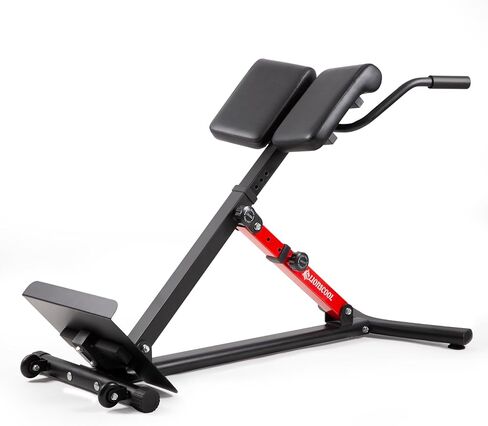 LIONSCOOL Heavy-Duty Adjustable Roman Chair - Back Extension Bench with Multiple Adjustment Functions- Hyperextension Bench Perfect for Home Gym (Black, 45°-180° Bench) in Kuwait