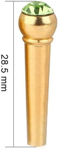 Guitar Bridge Pins, Brass Material with Crystal Glass Dot Decor 6Pcs Set for Folk Acoustic Guitar Players Musicians Repair Enthusiasts (Green) in Kuwait