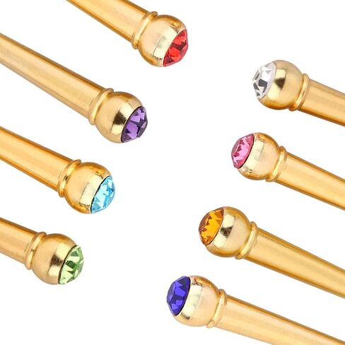 Guitar Bridge Pins, Brass Material with Crystal Glass Dot Decor 6Pcs Set for Folk Acoustic Guitar Players Musicians Repair Enthusiasts (Green) in Kuwait