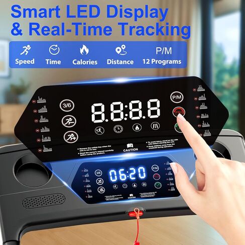 Walking Pad Treadmill, Walking Pad with Handle Bar, Foldable Treadmills for Home Office, Running Machine with LED Display & Remote Control in Saudi Arabia