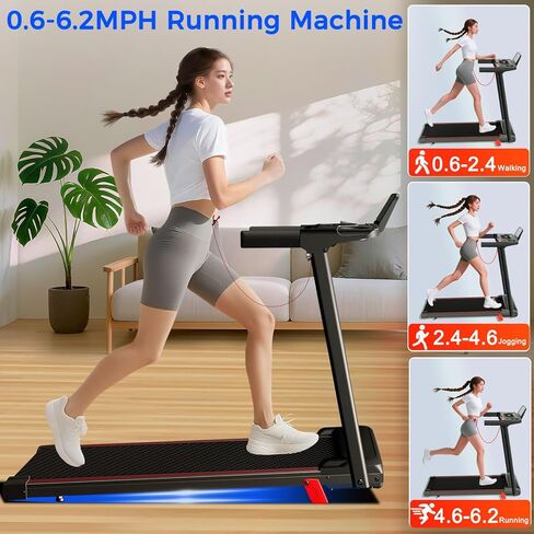 Walking Pad Treadmill, Walking Pad with Handle Bar, Foldable Treadmills for Home Office, Running Machine with LED Display & Remote Control in Saudi Arabia