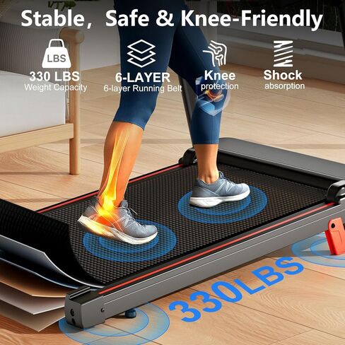 Walking Pad Treadmill, Walking Pad with Handle Bar, Foldable Treadmills for Home Office, Running Machine with LED Display & Remote Control in Saudi Arabia