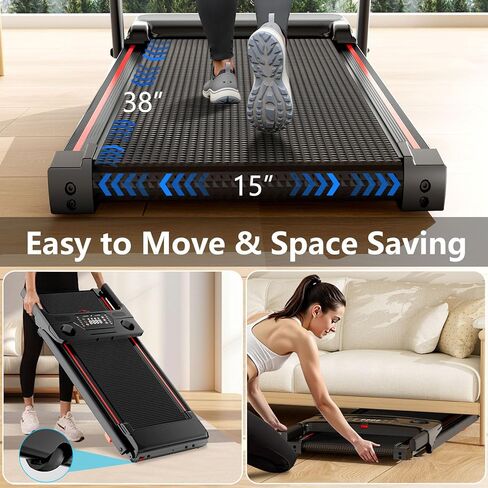 Walking Pad Treadmill, Walking Pad with Handle Bar, Foldable Treadmills for Home Office, Running Machine with LED Display & Remote Control in Saudi Arabia