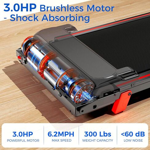 Walking Pad Treadmill, Walking Pad with Handle Bar, Foldable Treadmills for Home Office, Running Machine with LED Display & Remote Control in Saudi Arabia
