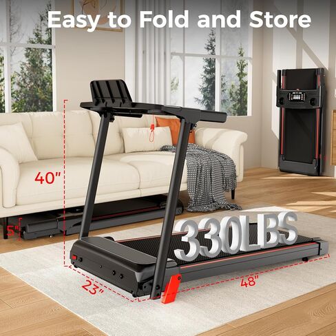 Walking Pad Treadmill, Walking Pad with Handle Bar, Foldable Treadmills for Home Office, Running Machine with LED Display & Remote Control in Saudi Arabia