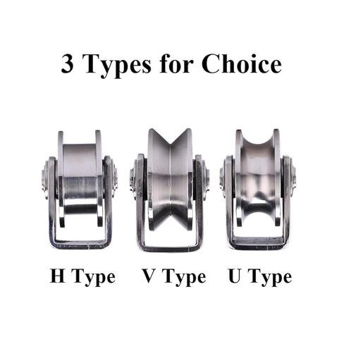 Track Wheel, Pulley Roller,Grooved Wheel,Track,1pcs 304 Stainless Steel U/V/H Groove,Caster(H Type 73 * 32mm) in Saudi Arabia