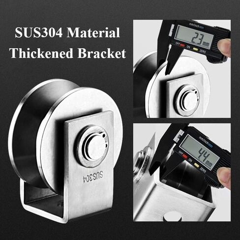 Track Wheel, Pulley Roller,Grooved Wheel,Track,1pcs 304 Stainless Steel U/V/H Groove,Caster(H Type 73 * 32mm) in Saudi Arabia