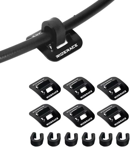 6-Pack Aluminum Bicycle Cable Holders | Adhesive Film & Plastic Clips | for Brake & Shift Cables | Universal for MTB/Road Bikes in Saudi Arabia