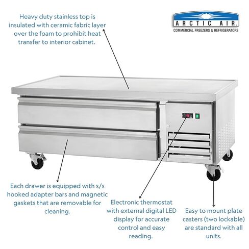 Arctic Air ARCB60 62-Inch Two Drawer Refrigerated Chef Base, 115v, Stainless Steel in Kuwait