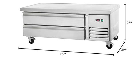 Arctic Air ARCB60 62-Inch Two Drawer Refrigerated Chef Base, 115v, Stainless Steel in Kuwait