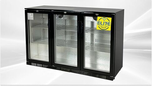 Commercial Back Bar Beer Cooler, ETL 3 Glass Door Beverage Display Refrigerator, Restaurant Upright under counter Stainless Steel Fridge Merchandiser, LED Lighting 53" W 11.3 Cu.Ft in Kuwait