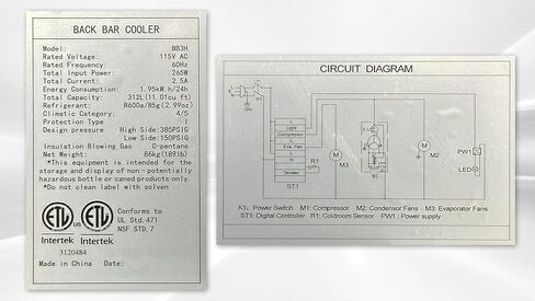 Commercial Back Bar Beer Cooler, ETL 3 Glass Door Beverage Display Refrigerator, Restaurant Upright under counter Stainless Steel Fridge Merchandiser, LED Lighting 53" W 11.3 Cu.Ft in Kuwait
