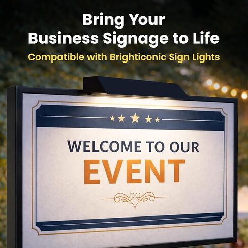 Brighticonic Universal A-Frame Sign Light Bracket - No-Drill LED Mounting Bracket, Adjustable Clamp - Secure Mount for Lightweight Sidewalk Signboards, Camera, Solar Sign Lights - Fits 1.75" Edges in Kuwait