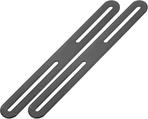 2-Pack Adjustable Flat Mending Plate Support with Single Slot, 14.17x0.94 Inch Straight Repair Fixing Bracket Connector for Wood Furniture/ Timber PC Case Holder [Black] in Saudi Arabia