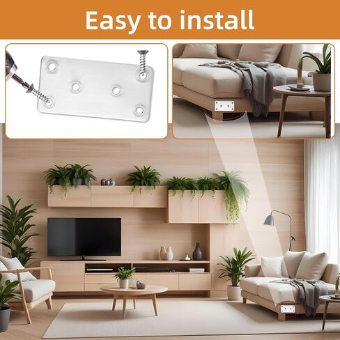 50PCS Silver Flat Mending Plates, 3.15×1.57" 304 Stainless Steel Brace Straight Mending Joining Plates, Metal Straight Brackets for Brace, Furniture, Wood, Cabinet,80X40X2MM in Kuwait