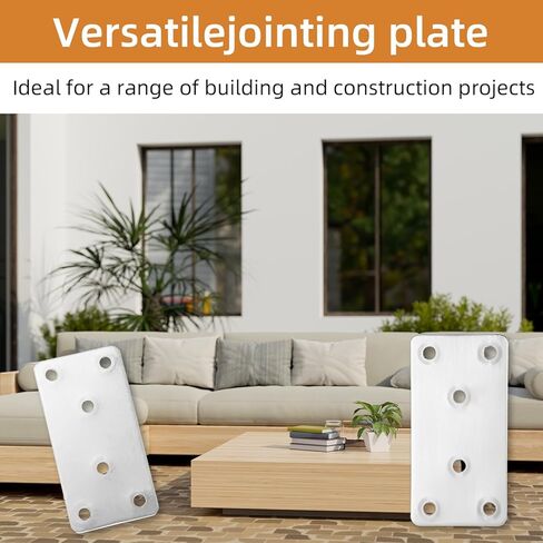 50PCS Silver Flat Mending Plates, 3.15×1.57" 304 Stainless Steel Brace Straight Mending Joining Plates, Metal Straight Brackets for Brace, Furniture, Wood, Cabinet,80X40X2MM in Kuwait