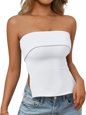 AUTOMET Going Out Tube Tops for Women 2025 Trendy Summer Off Shoulder Backless Cute Work Shirts Vacation Top Y2k Outfits in Kuwait