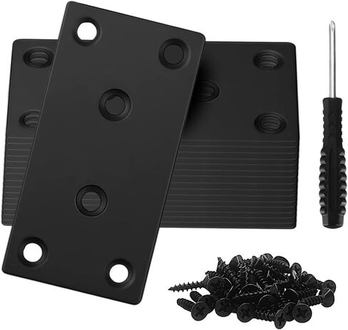 8Pcs Black Mending Plate - 3.15"x1.57", Stainless Steel Flat Metal Brackets Straight Metal Plate Wood Connector Brackets Fixing Brace Joining Plates for Furniture Shelves Fasteners in Kuwait