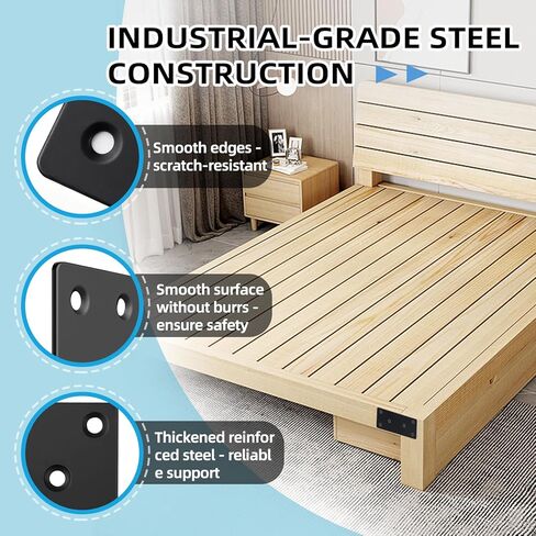 8Pcs Black Mending Plate - 3.15"x1.57", Stainless Steel Flat Metal Brackets Straight Metal Plate Wood Connector Brackets Fixing Brace Joining Plates for Furniture Shelves Fasteners in Kuwait