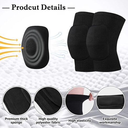 Eurzom 6 Pairs Dance Knee Pads Women Girls Protective Non Slip Knee Pads for Yoga Dance Cheerleading Dancer Pole Floor Volleyball in Saudi Arabia