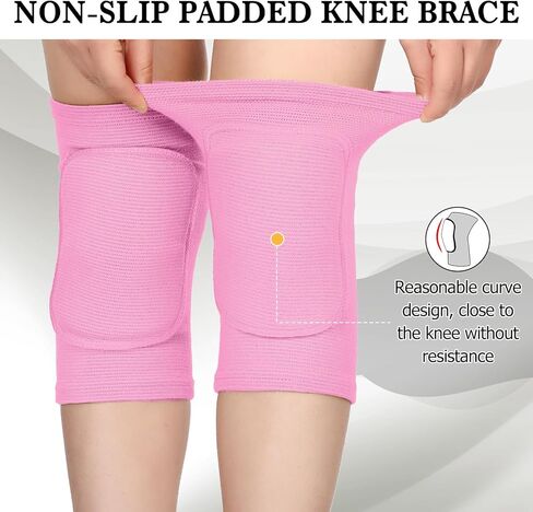 Eurzom 6 Pairs Dance Knee Pads Women Girls Protective Non Slip Knee Pads for Yoga Dance Cheerleading Dancer Pole Floor Volleyball in Saudi Arabia