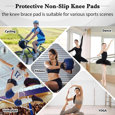 Eurzom 6 Pairs Dance Knee Pads Women Girls Protective Non Slip Knee Pads for Yoga Dance Cheerleading Dancer Pole Floor Volleyball in Saudi Arabia