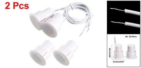 #US 2pcs RC36 NC Recessed Wire Door Contact Sensor Alarm Magnetic Switch White in Saudi Arabia