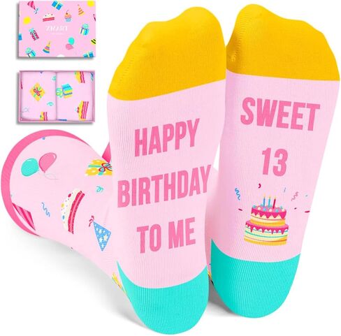 Zmart Birthday Gift Ideas Socks - Sweet 16 Sweet 18 Year Old Gifts for Teen Girls Boys in Kuwait