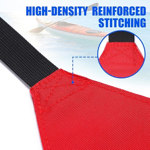 TOBWOLF 2PCS Reflective Kayak Safety Flags, 14"x4.7" Safety Travel Flag for Boat Trailer Canoe SUP Towing Warning Flag with Webbing, High Visibility Red Flags for Truck Loads Safety Accessories Kit in Kuwait