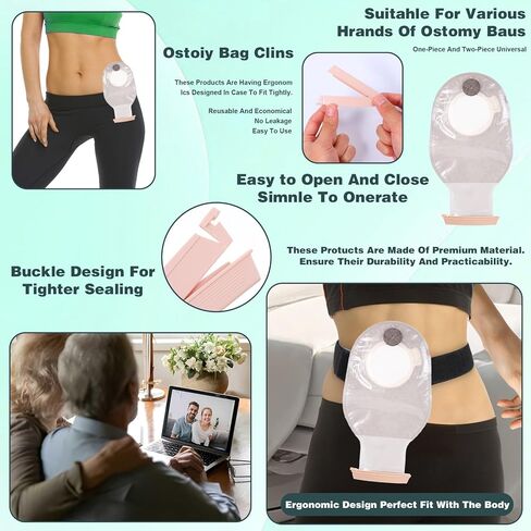 Ileostomy Bags, 10 Pack Reusable Ostomy Sealing Bars, Universal Curved Closure Clamp for Colostomy Bags, Drainable Pouch Tail Clip, Leak Proof Colostomy Supplies in Kuwait