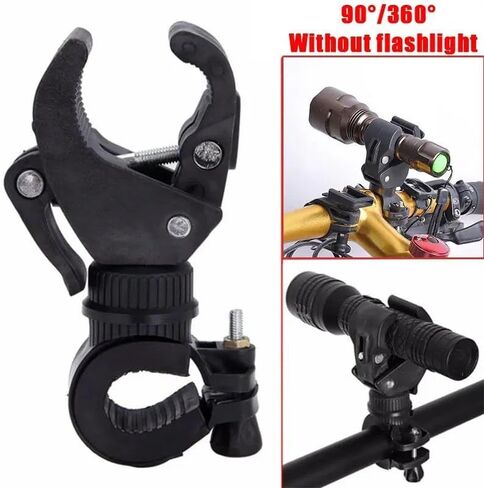 Bicycle Handlebar Flashlight Clip Holder Universal 360 Degree Rotating Bike LED Torch Mount Clamp Grip Bracket in Saudi Arabia