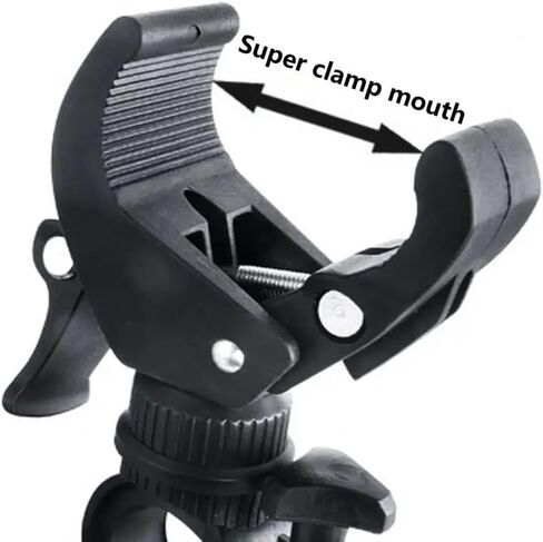 Bicycle Handlebar Flashlight Clip Holder Universal 360 Degree Rotating Bike LED Torch Mount Clamp Grip Bracket in Saudi Arabia