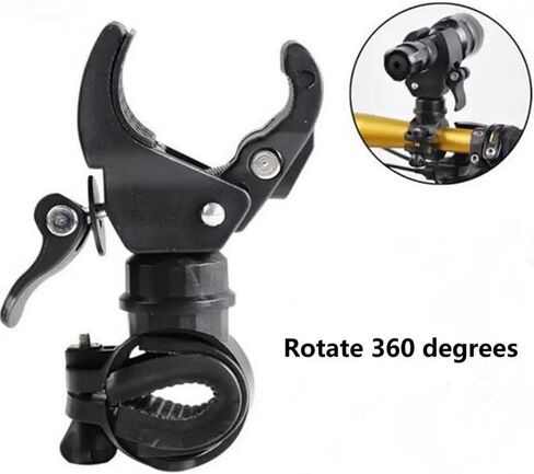 Bicycle Handlebar Flashlight Clip Holder Universal 360 Degree Rotating Bike LED Torch Mount Clamp Grip Bracket in Saudi Arabia