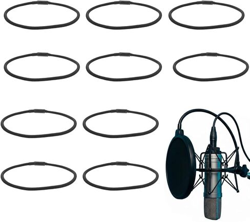 Garneck 10 Pack Microphone Shock Mount Rubber Bands – High Elasticity Replacement Belts Compatible with Most Mic Holders – Universal Vibration Isolator Rings for Studio Recording & Podcasting in Saudi Arabia