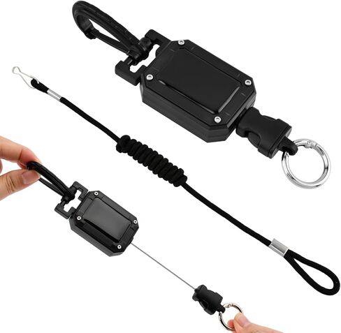 CB Mic Holder, Retractable 360° Rotatable Microphone Hanger Keeper, Mic Tether Stainless Steel Cord with Adjustable Mount Kit, CB Radio Accessory for Truck Driver in Kuwait