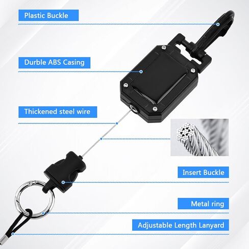 CB Mic Holder, Retractable 360° Rotatable Microphone Hanger Keeper, Mic Tether Stainless Steel Cord with Adjustable Mount Kit, CB Radio Accessory for Truck Driver in Kuwait