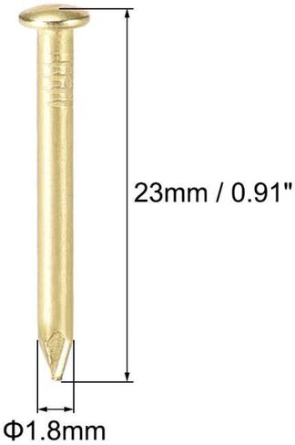 مسامير الأجهزة، مسمار خرساني، 1.8 × 23 مم، تستخدم لتزيين صورة صندوق خشبي إكسسوارات منزلية ذهبية 100 قطعة in Kuwait