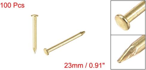 مسامير الأجهزة، مسمار خرساني، 1.8 × 23 مم، تستخدم لتزيين صورة صندوق خشبي إكسسوارات منزلية ذهبية 100 قطعة in Kuwait