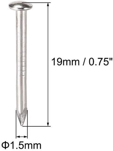 أظافر الأجهزة، أظافر خرسانية، أظافر صغيرة 1.5 × 19 مم، تستخدم لتزيين صورة صندوق خشبي إكسسوارات منزلية فضية اللون 100 قطعة in Kuwait