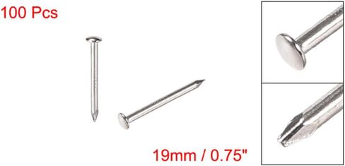 أظافر الأجهزة، أظافر خرسانية، أظافر صغيرة 1.5 × 19 مم، تستخدم لتزيين صورة صندوق خشبي إكسسوارات منزلية فضية اللون 100 قطعة in Kuwait