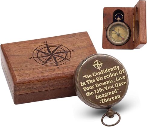 Compass Gift for Mom/Dad, Vintage Pocket Compass Engraved with Go Confidently Customized Gifts for Women/Men, Baptism 2026 Communion Christian Luxury Gift, Anniversary or Keepsake in Kuwait