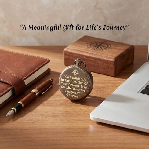 Compass Gift for Mom/Dad, Vintage Pocket Compass Engraved with Go Confidently Customized Gifts for Women/Men, Baptism 2026 Communion Christian Luxury Gift, Anniversary or Keepsake in Kuwait