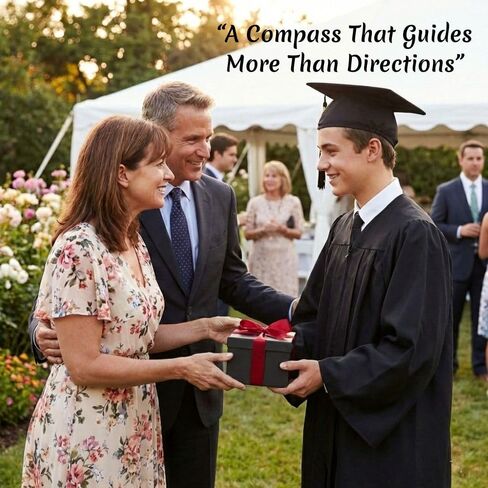 Compass Gift for Mom/Dad, Vintage Pocket Compass Engraved with Go Confidently Customized Gifts for Women/Men, Baptism 2026 Communion Christian Luxury Gift, Anniversary or Keepsake in Kuwait