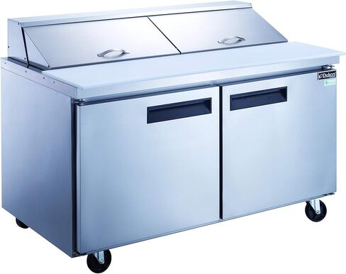 Dukers DSP60-16-S2 14.3 cu. ft. 2-Door 60" Commercial Food Salad/Sandwich Prep Table Refrigerator in Stainless Steel in Saudi Arabia
