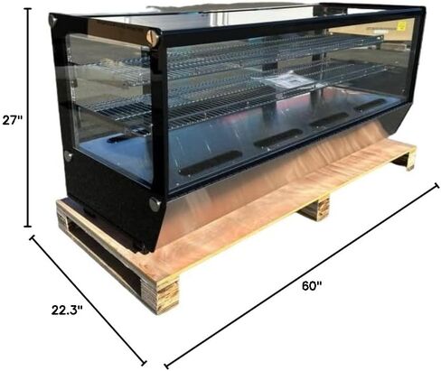 Commercial Display Refrigerator, ETL Fridge Cooler Countertop Case, 60" W 9.4 cu.ft. Black in Kuwait