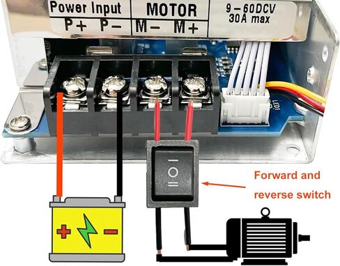 30amp DC Motor Forward Reverse Switch Toggle Switches 6 Pin 3 Position 9V 12V 24V 36V 48V AC 110V-220V in Kuwait