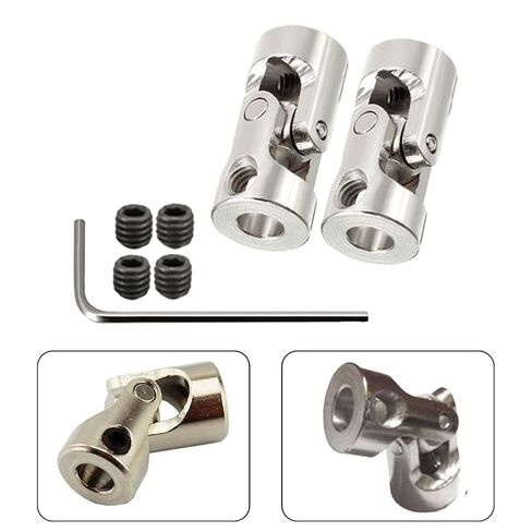 2 Set 5mm to 5mm Shaft Couplings Rotating Universal Joint Steering Shaft Steel Rust Proof Corrosion Proof Hardware Shaft Adjustable in Saudi Arabia