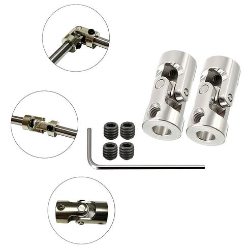 2 Set 5mm to 5mm Shaft Couplings Rotating Universal Joint Steering Shaft Steel Rust Proof Corrosion Proof Hardware Shaft Adjustable in Saudi Arabia