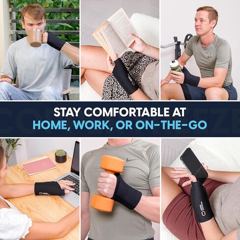 CopperFreeze™ Wrist Sleeve by Copper Compression. Hot & Cold Therapy Support for Pain, Swelling, and Injury Recovery. 360° Copper Infused Relief for Hands, Wrists, and Forearms in Kuwait