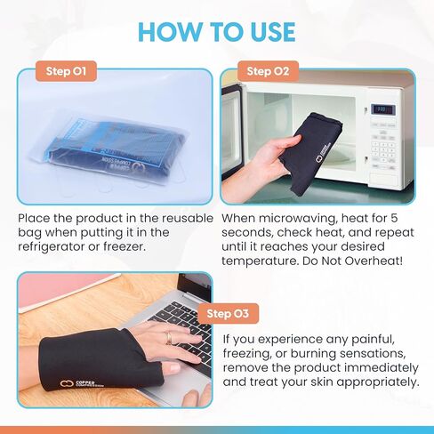 CopperFreeze™ Wrist Sleeve by Copper Compression. Hot & Cold Therapy Support for Pain, Swelling, and Injury Recovery. 360° Copper Infused Relief for Hands, Wrists, and Forearms in Kuwait